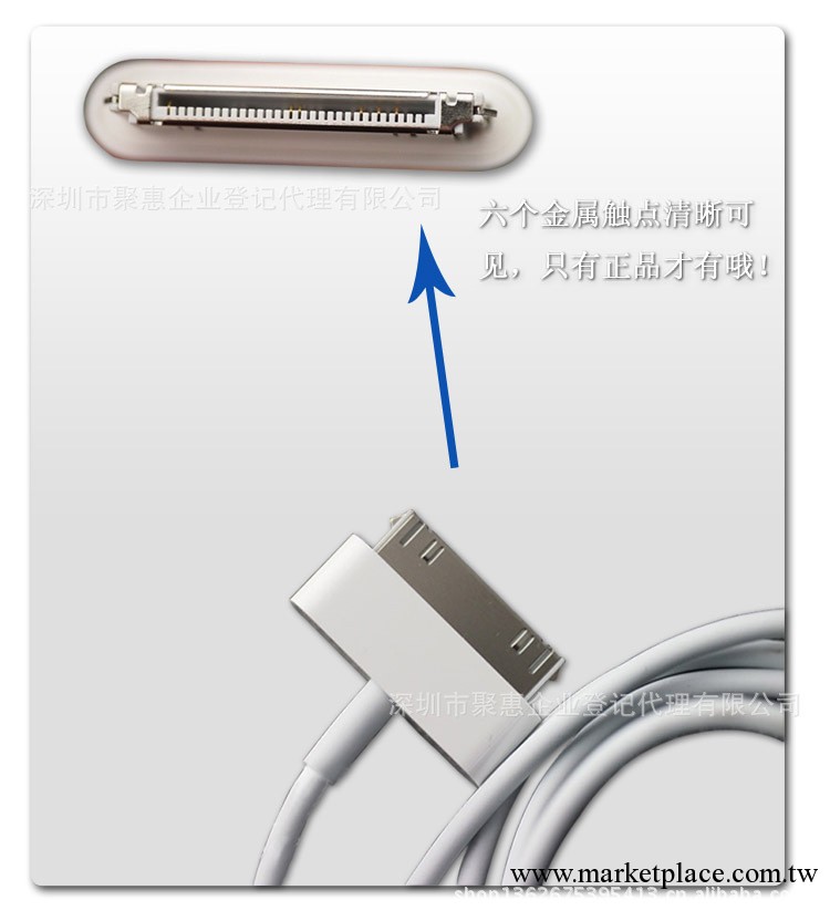 蘋果數據線 ipad iphone4數據線 6芯 磨砂印字 帶鋁箔 超穩定工廠,批發,進口,代購