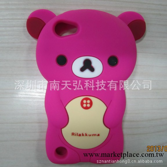 蘋果touch5立體熊保護套 Touch5輕松熊矽膠套 立體矽膠套批發工廠,批發,進口,代購