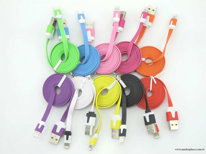 iphone5彩色面條數據線 兼容lightning接口蘋果設備 10個顏色工廠,批發,進口,代購
