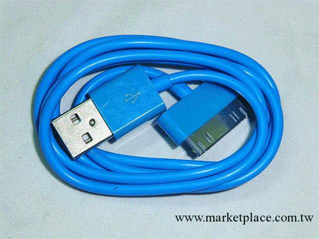 彩色4針蘋果數據線Iphone 4 4S I pod touch nano 1m純銅數據線工廠,批發,進口,代購