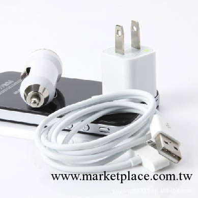蘋果iPhone4/4S/ipod車載充電器+綠點充電器+數據線三件套工廠,批發,進口,代購