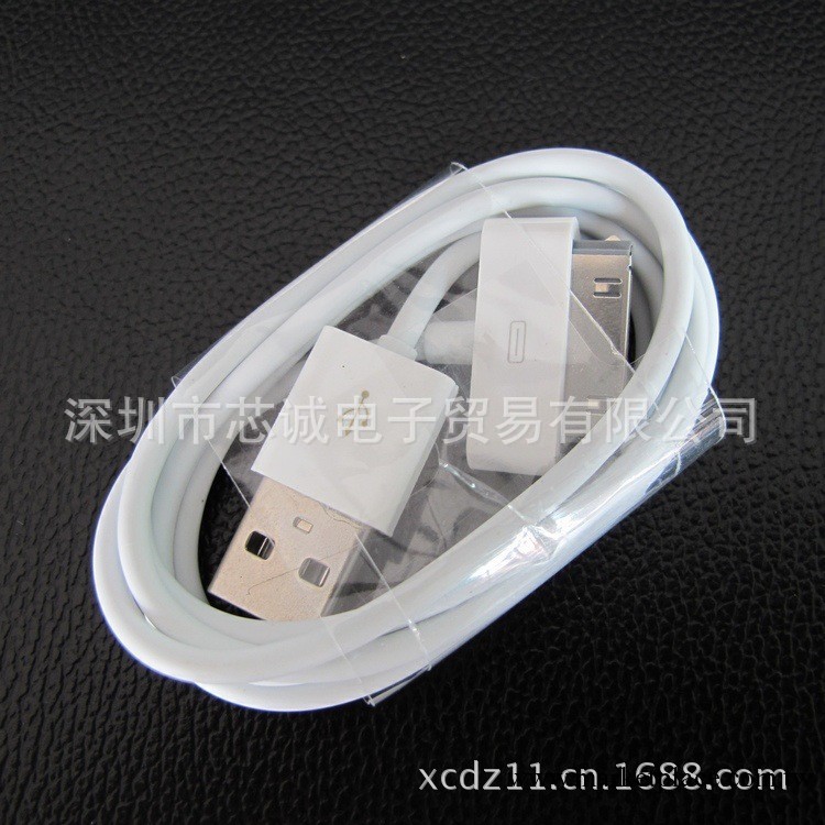蘋果IPHONE4數據線 4S數據線 通用USB數據線 4針 6針充電線 1米工廠,批發,進口,代購