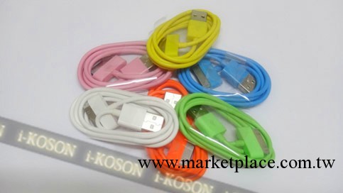 優質彩色蘋果手機數據線ipod數據線 iphone4 六針蘋果數據線工廠,批發,進口,代購