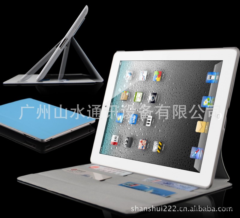 超薄 new ipad 2/3 支撐 插卡 錢包式 平板電腦保護皮套工廠,批發,進口,代購