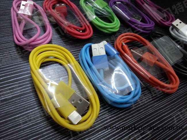 1M2M3M,1米2米3米 iphone5彩色圓線彩色數據線廠傢 低價供應工廠,批發,進口,代購