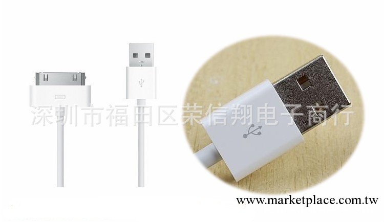 供應蘋果數據線6針全銅線iphone4s線據線 ipad數據線 質量保證工廠,批發,進口,代購