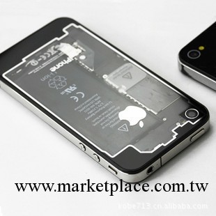 蘋果iphone4 4S 透明電池蓋 鋼化玻璃個性後蓋 手機外殼 後殼工廠,批發,進口,代購