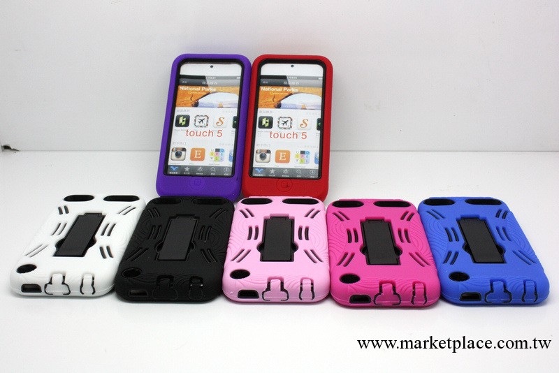 新款熱銷 外貿蘋果ipodtouch5 支架機器人二合一保護套 手機外殼工廠,批發,進口,代購