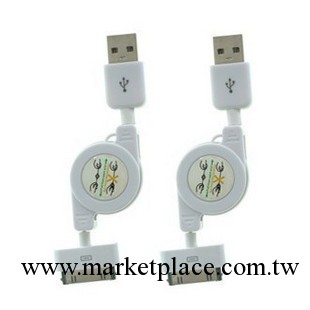 蘋果iphone4 3G 數據線 蘋果數據線 ipod通用伸縮數據線工廠,批發,進口,代購