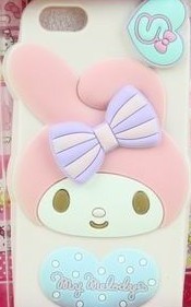 melody卡通立體美樂蒂兔子iphone矽膠手機套/殼【工廠直銷】工廠,批發,進口,代購