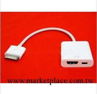 蘋果iPad iPad2 iPhone4 Touch4轉HDMI 轉接線 USB 5P供電工廠,批發,進口,代購