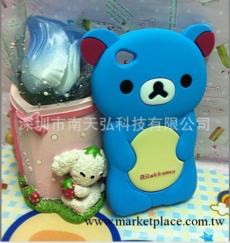 蘋果ipod touch4手機套 3D立體熊矽膠套 touch4蘋果手機保護套工廠,批發,進口,代購