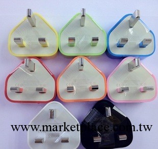 蘋果Apple iphone4 4S 3GS USB電源 iPod三角插頭彩色英規充電器工廠,批發,進口,代購