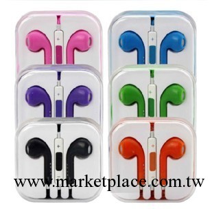 apple蘋果5S五代彩色線控手機耳機iphone5 4S原裝品質3.5mm入耳式工廠,批發,進口,代購