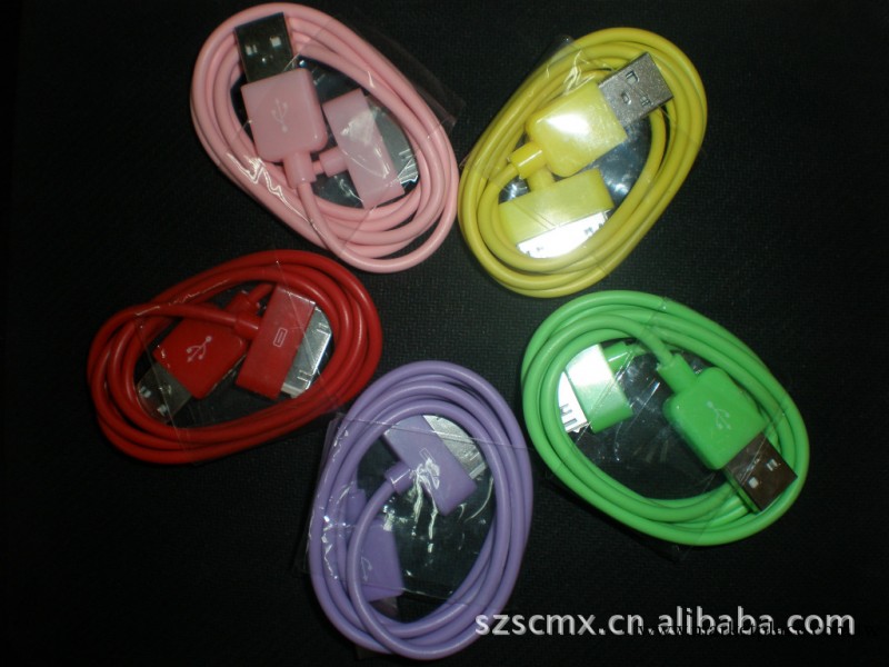 IPOD數據線 蘋果彩色數據線，3G下載數據線工廠,批發,進口,代購