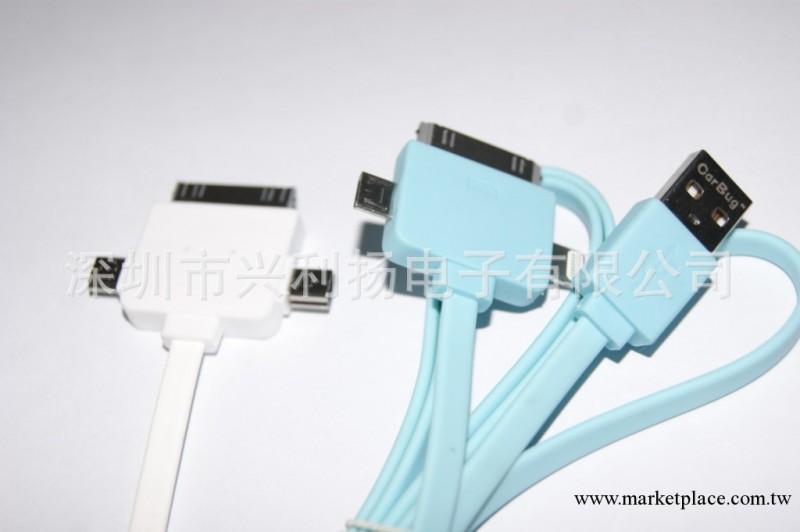 批發力薦高檔TPE質感一拖三數據線 MICRO(三星)IPHONE4及5三種頭工廠,批發,進口,代購