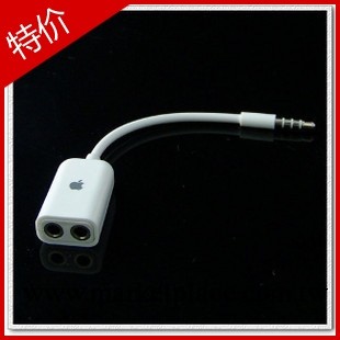 蘋果iphone ipod MP3 3.5mm耳機一分二轉接線 快樂二人組音頻線工廠,批發,進口,代購