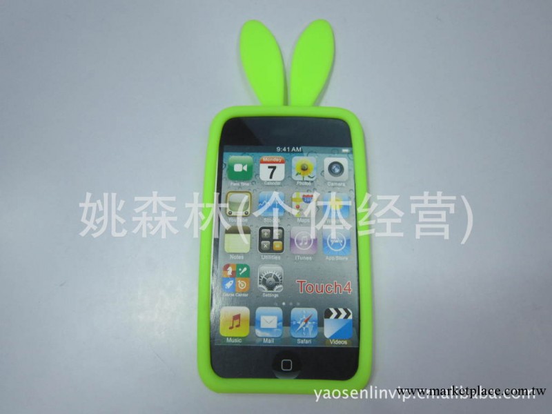 手機套ipod touch4 矽膠套 兔子 普通 平面 軟膠套 可愛兔 耳朵工廠,批發,進口,代購