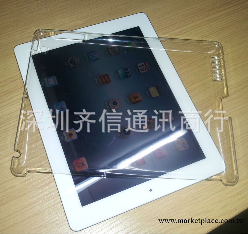 新ipad new ipad3透明伴侶單底PC保護底蓋水晶殼貼鉆後蓋黑色瓷白工廠,批發,進口,代購