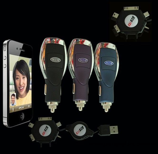 最新款IPHONE蘋果充電器 多功能車載充電器 六合一帶車標充電器工廠,批發,進口,代購