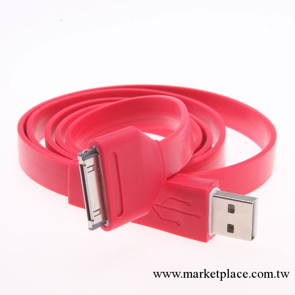for iPhone 、iPod數據線 七彩寬面條 USB  多色可選 承接OEM訂單工廠,批發,進口,代購