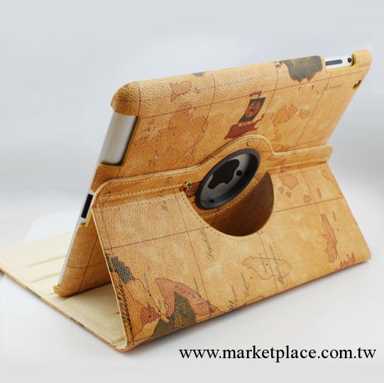 A627 蘋果 ipad 2 3 4  ipad mini迷你 地圖紋旋轉支架保護皮套工廠,批發,進口,代購