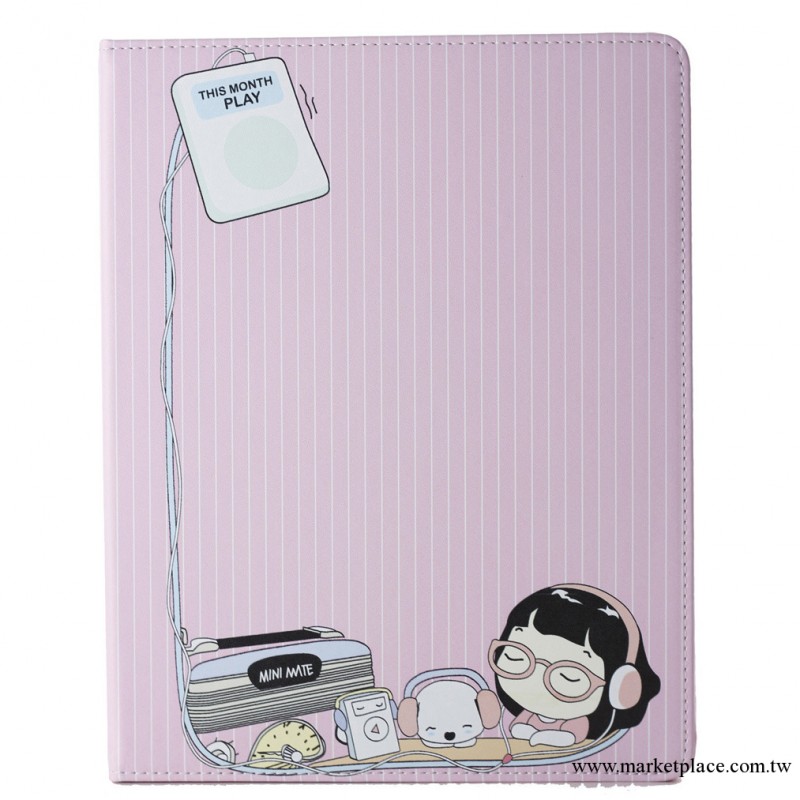 A419 蘋果 ipad 2 3 4 卡通 小女孩 多檔位支架保護皮套 外殼工廠,批發,進口,代購