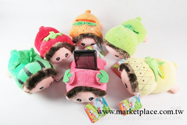 毛絨玩具 iphone水果蒙奇奇毛絨手機座工廠,批發,進口,代購