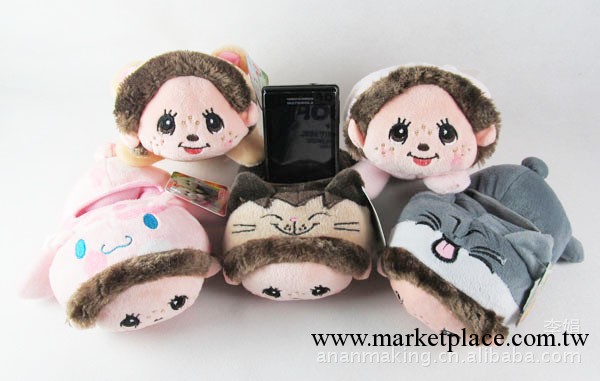 毛絨玩具 iphone水果蒙奇奇卡通創意毛絨手機座 廣告促銷禮品工廠,批發,進口,代購