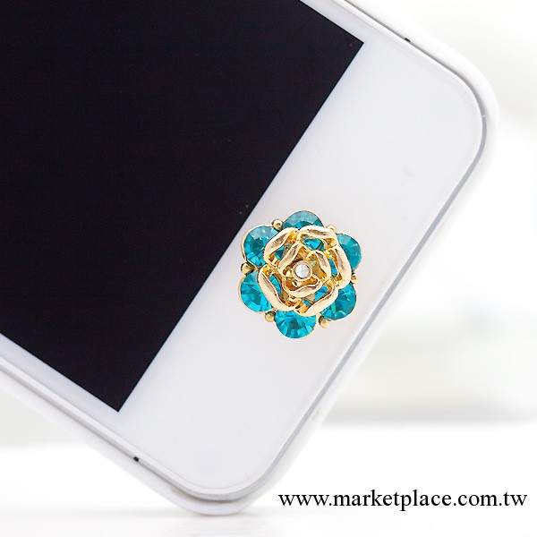 C7  按鍵貼 鑲鉆玫瑰花 iPhone 4/4s 按鈕系列 批發 鏤空花朵工廠,批發,進口,代購
