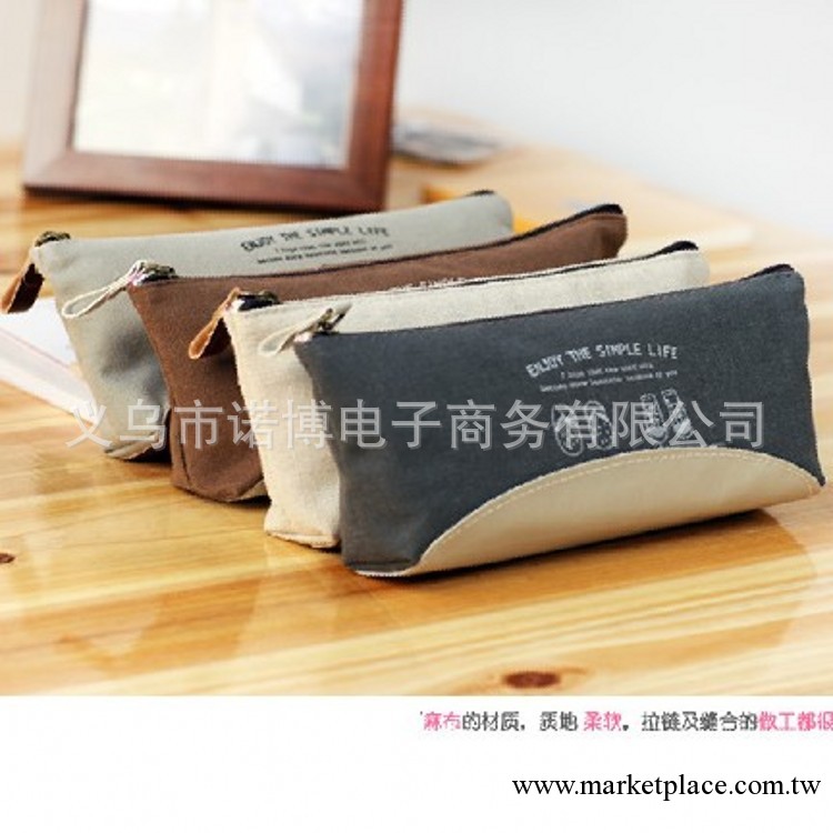 韓國文具~小物主義2 懷舊復古筆袋 簡約時尚文具袋 收納袋批發工廠,批發,進口,代購