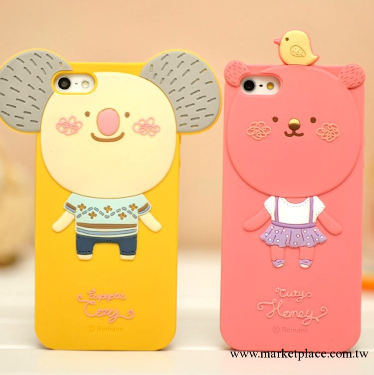 韓國romane羅馬尼二代 iphone5卡通矽膠套iphone4S手機保護套外殼工廠,批發,進口,代購