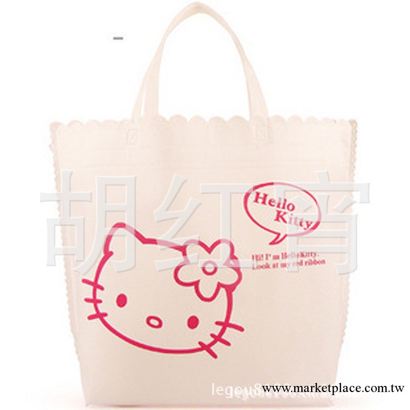 2013新款hello Kitty購物袋 玫瑰花邊無紡佈環保袋 手提袋禮品袋工廠,批發,進口,代購