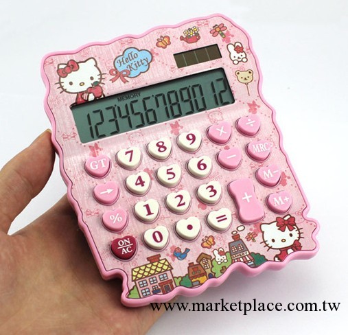 hello kitty太陽能計算器 可愛KT貓卡通計算器 創意計算器kt500H工廠,批發,進口,代購