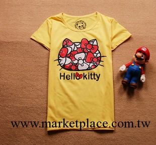 2013新款夏裝hello kitty女裝學生圓領韓版短袖修身T恤卡通女裝77工廠,批發,進口,代購