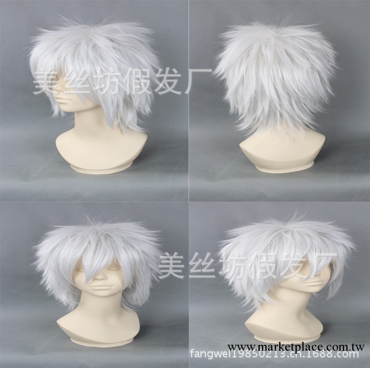 假發 沖天反翹 火影忍者 COSPLAY假發銀白色反翹cos 短發 高溫絲工廠,批發,進口,代購
