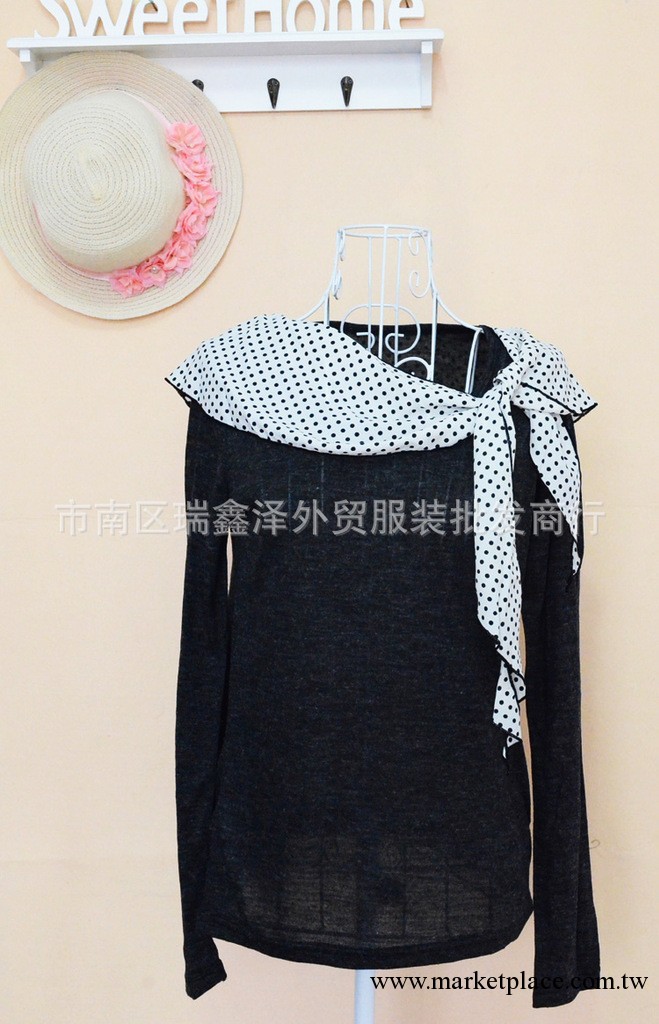 【特惠】原單 波點雪紡絲帶T恤假兩件套~hyphen world gallery工廠,批發,進口,代購