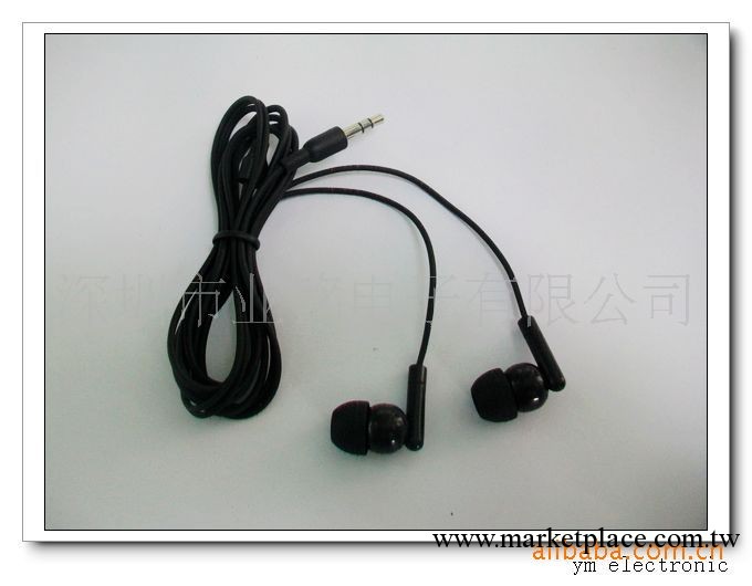工廠供應優質6U隨身視聽耳機線黑色入耳式耳塞批發・進口・工廠・代買・代購