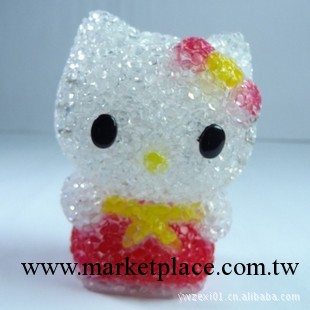廠傢專利 魔幻七彩水晶超可愛HELLO KITTY 臺燈 水晶顆粒工廠,批發,進口,代購