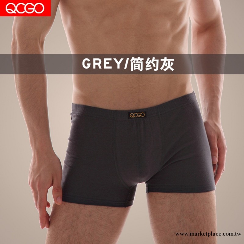 QCGO正品100%全棉 男士平角腳內褲U型柔軟 盒裝批發1347工廠,批發,進口,代購
