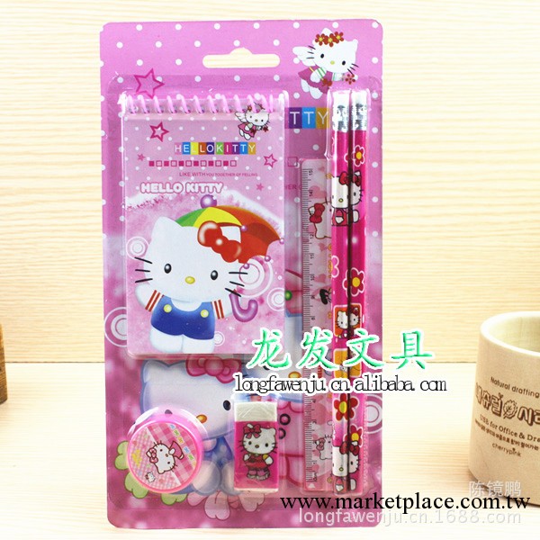 卡通文具套裝、迪斯尼 Hello Kitty卡通6件套組合文具套裝  268工廠,批發,進口,代購