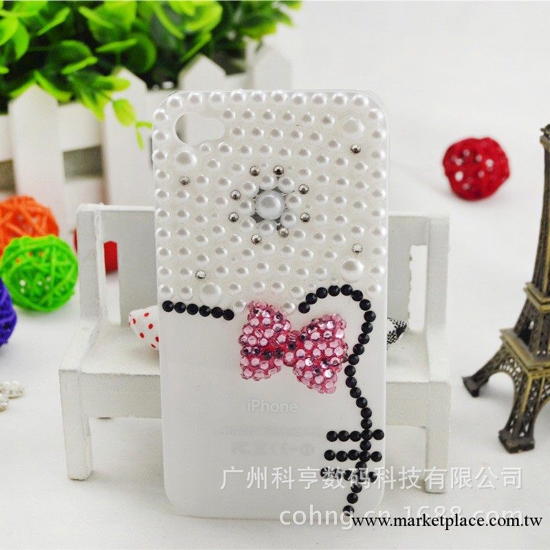 hello kitty手機殼 kt貓珍珠點鉆奢華iphone鉆手機殼工廠,批發,進口,代購