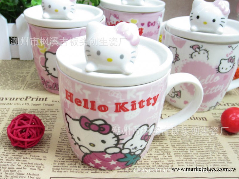 廠傢直銷帶蓋陶瓷杯 可愛陶瓷杯 Hello Kitty可愛卡通杯 立體貓頭工廠,批發,進口,代購