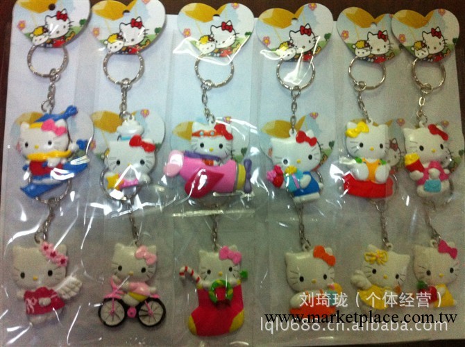 動漫周邊批發12款Hello kitty貓扁袋裝KT掛扣公仔工廠,批發,進口,代購