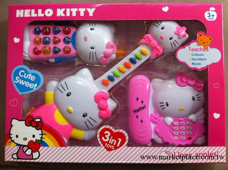 廠傢直銷 KT貓套裝組裝電話機、吉它、手機 HELLO KITTY套裝玩具工廠,批發,進口,代購