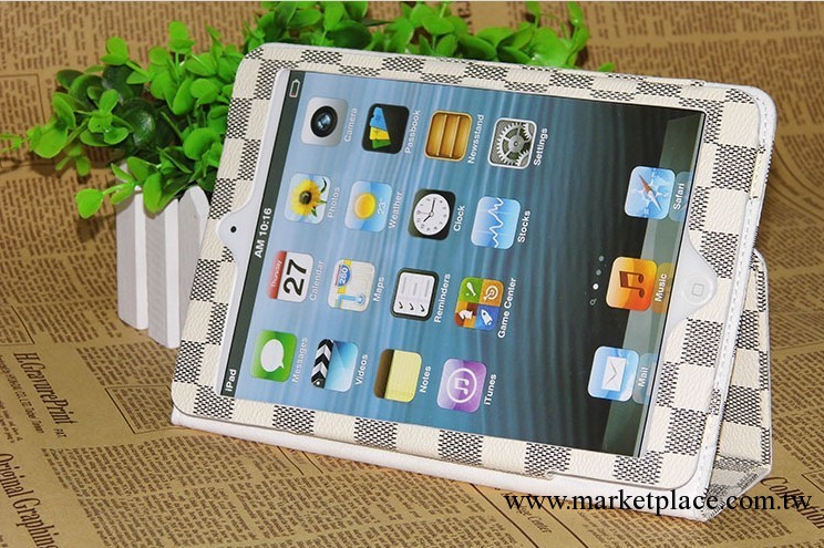 IPAD mini 迷你 二折 格子紋 相框式 皮套 批發工廠,批發,進口,代購