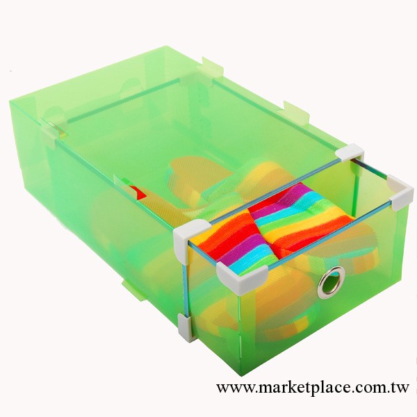 加厚型 金屬包邊鞋盒抽屜式透明鞋盒 水晶鞋盒 女士鞋盒一件代發工廠,批發,進口,代購