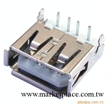 USB 連接器，USB AF 90° 沉板兩點，USB  A母 插座工廠,批發,進口,代購
