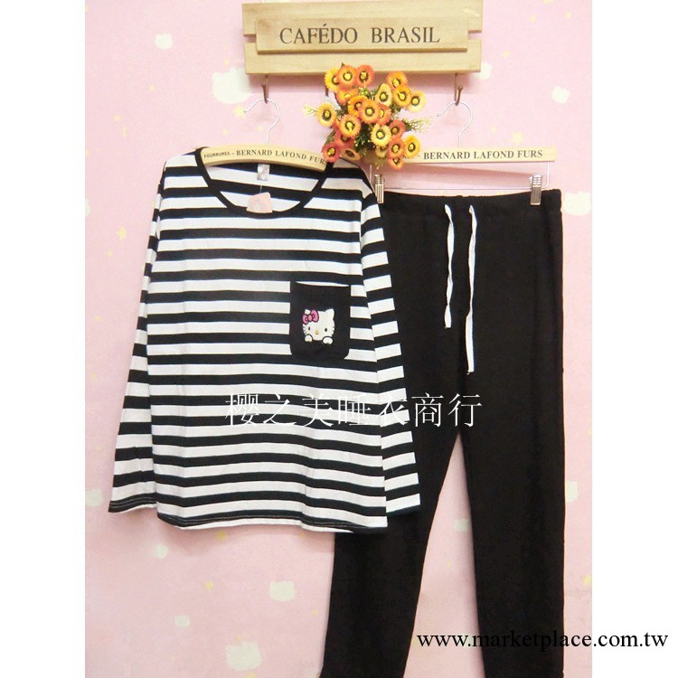 廠傢直銷 櫻之美 hello kitty 拉架棉睡衣套裝 傢居服3059工廠,批發,進口,代購
