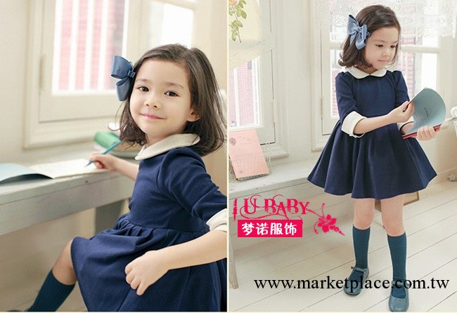 I U BABY韓版女童裙 公主氣質中袖娃娃領蓬蓬裙童裝連衣裙MQ13089工廠,批發,進口,代購